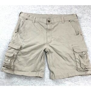 Key Cargo Shorts Mens 39 Khaki Tan Cotton Blend Multi Pocket Workwear FS.3279